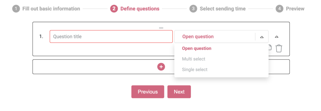 Screenshot of Custom survey functionality from the HeartCount app