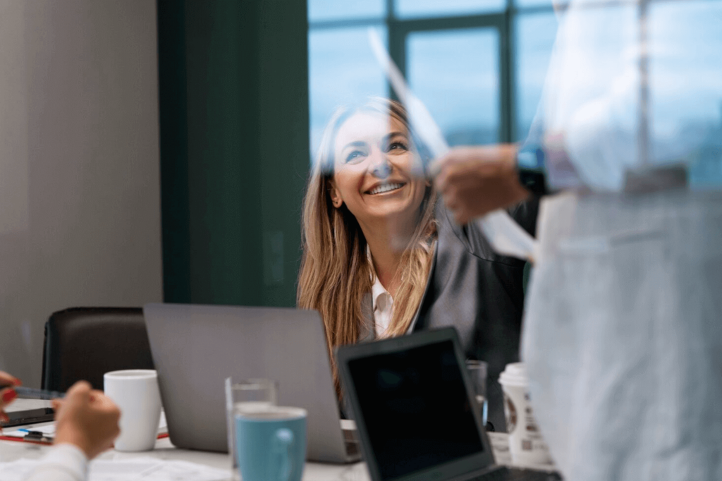 Photo of a happy employee