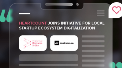 Illustration featuring the quote HeartCount joins the initiative for the digitalization of serbian startup ecosystem