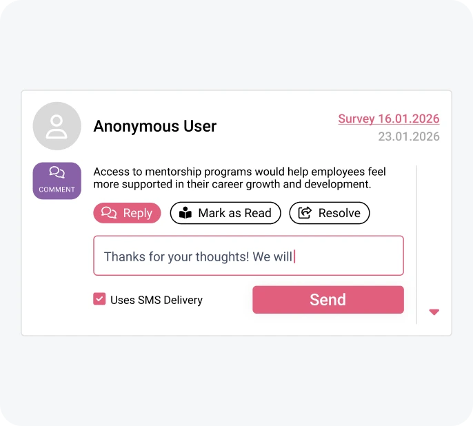 Employee communication in HeartCount