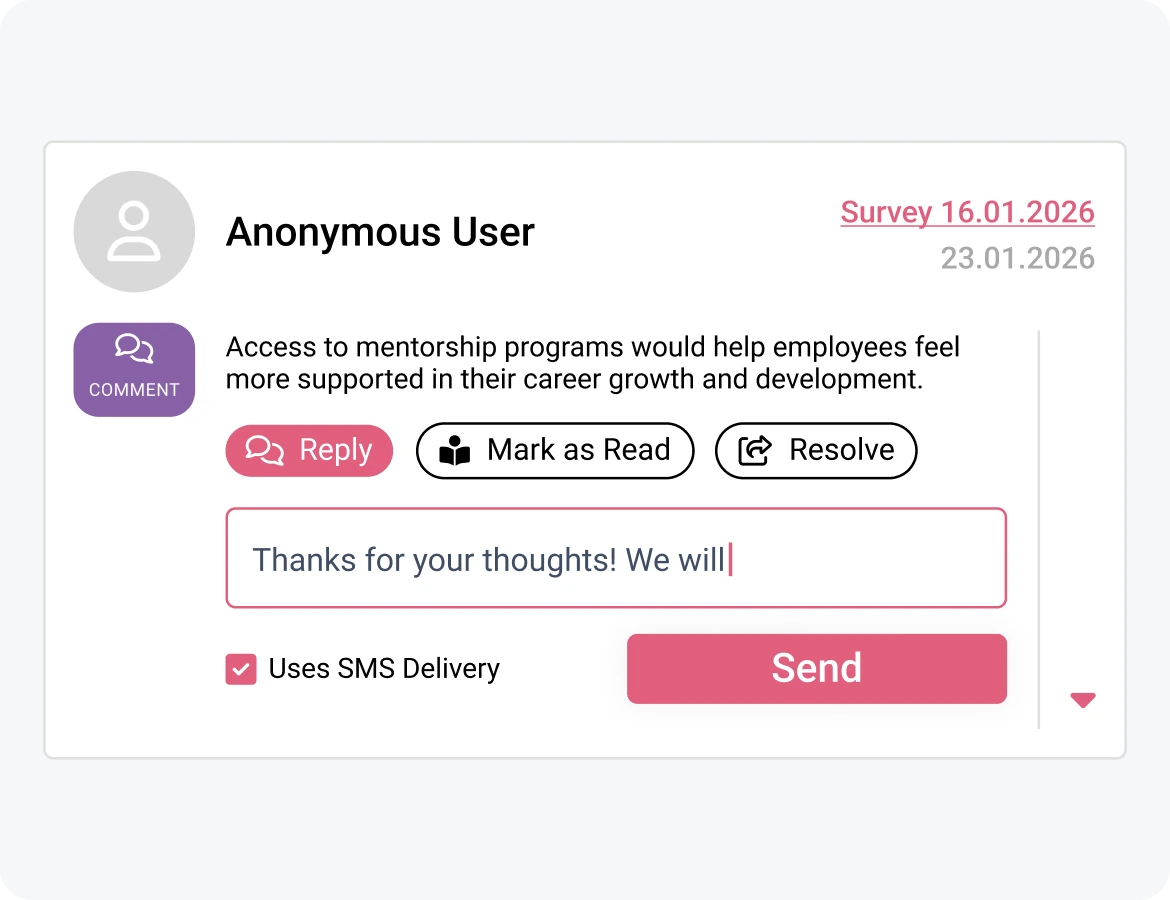 Employee communication in HeartCount