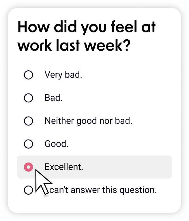 Pulse Check Wellbeing Question in HeartCount