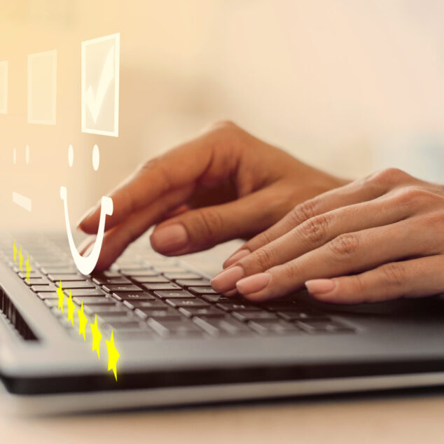 Workleap review concept showing employee feedback ratings and engagement metrics on a laptop