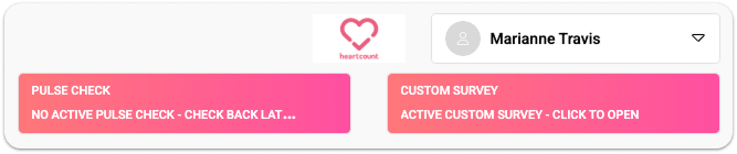 Active Custom Surveys button in HeartCount's Employee Portal