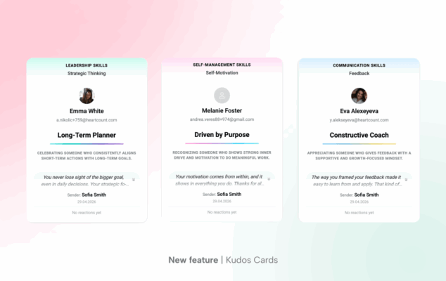 New feature in HeartCount: Kudos Cards