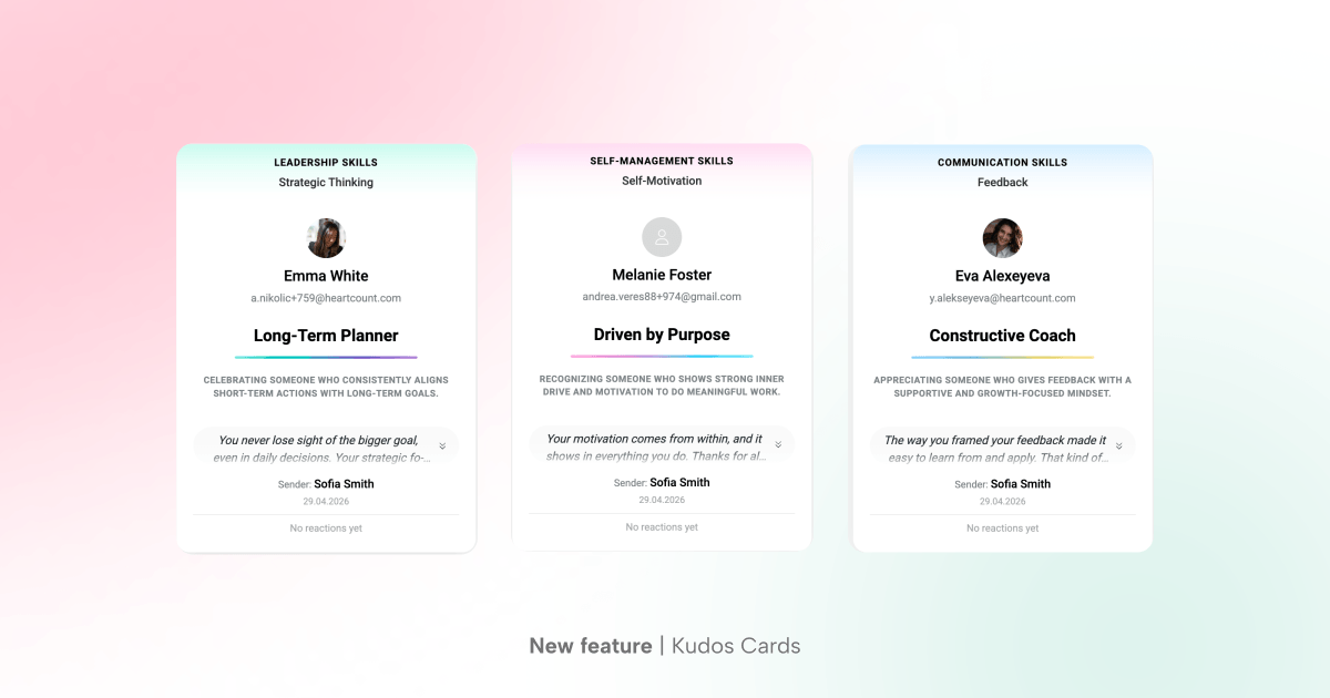 New feature in HeartCount: Kudos Cards