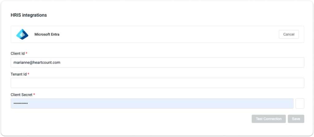 Microsoft Entra ID Integration with HeartCount