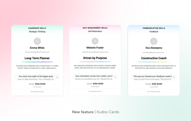 New feature in HeartCount: Kudos Cards