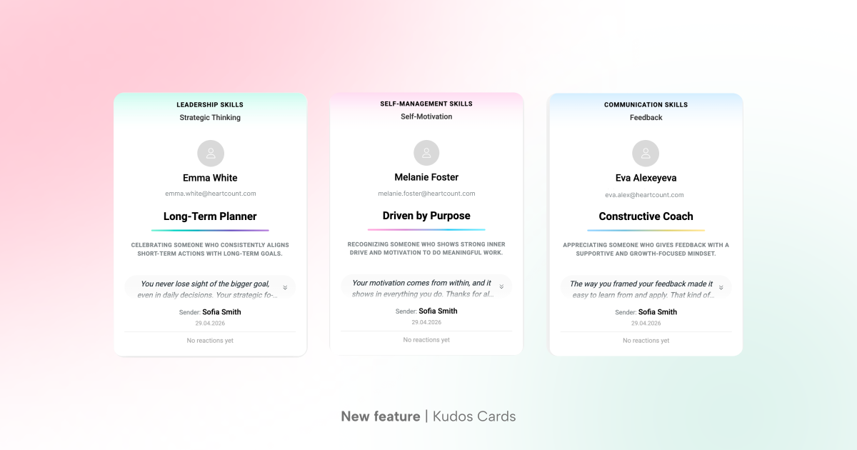 New feature in HeartCount: Kudos Cards