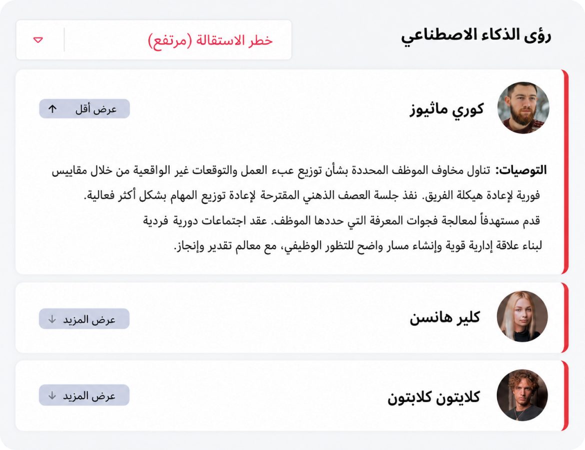 رؤى الذكاء الاصطناعي في HeartCount